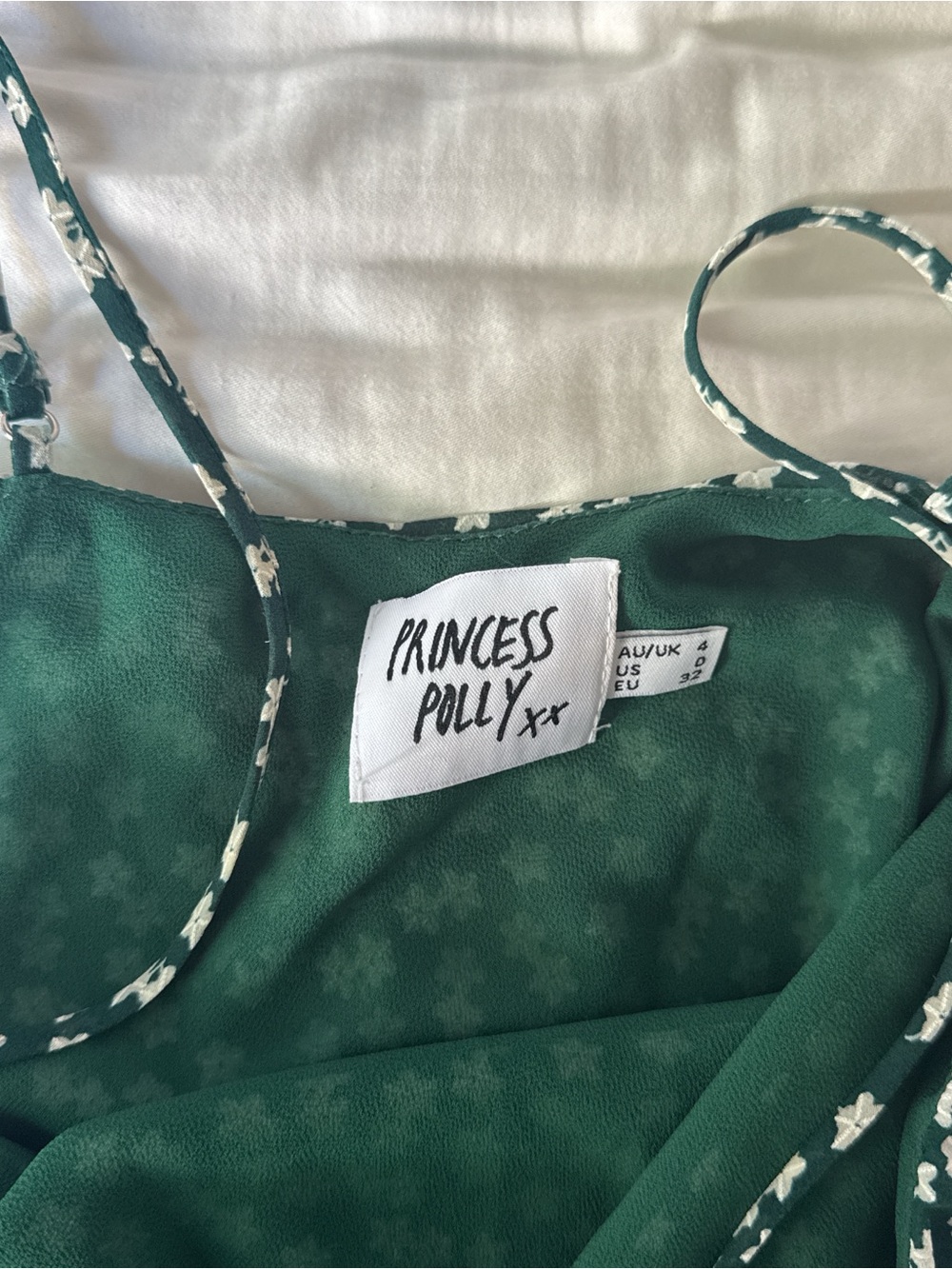 Princess Polly Green Floral Slip Dress with Side Slit - Picture 3 of 3